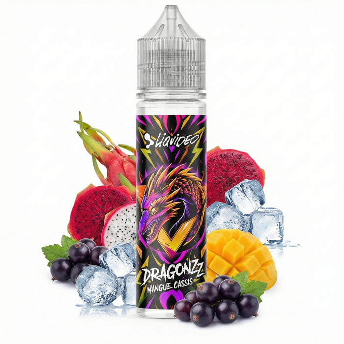 E-liquide Fruit du Dragon, Mangue, Cassis 50ml - Liquideo Dragonzz