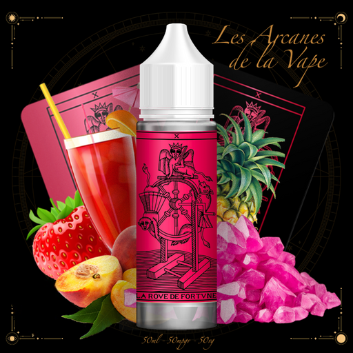 E-Liquide saveur grenadine, pêche, fraise, ananas 50 ML - Les Arcanes de la Vape