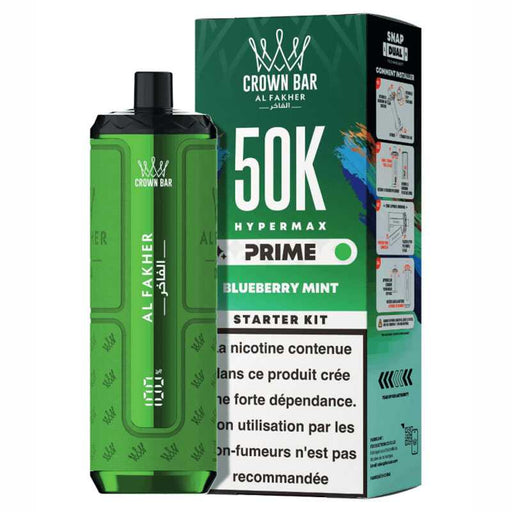 Al Fakher Crown Bar Hypermax Prime 50K — Blueberry Mint