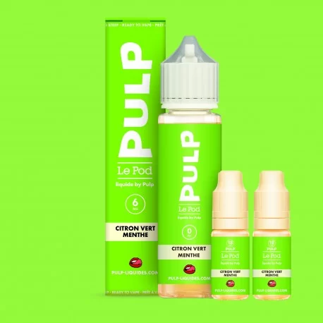 E-liquide Citron Vert Menthe 60ml de la gamme Le Pod by Pulp