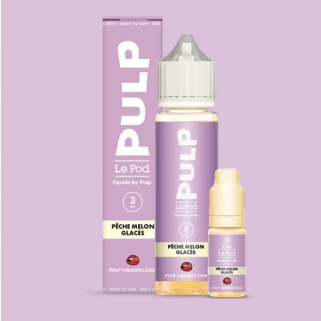 E-liquide Pêche Melon Glacé 60ml de la gamme Le Pod by Pulp