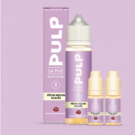 E-liquide Pêche Melon Glacé 60ml de la gamme Le Pod by Pulp