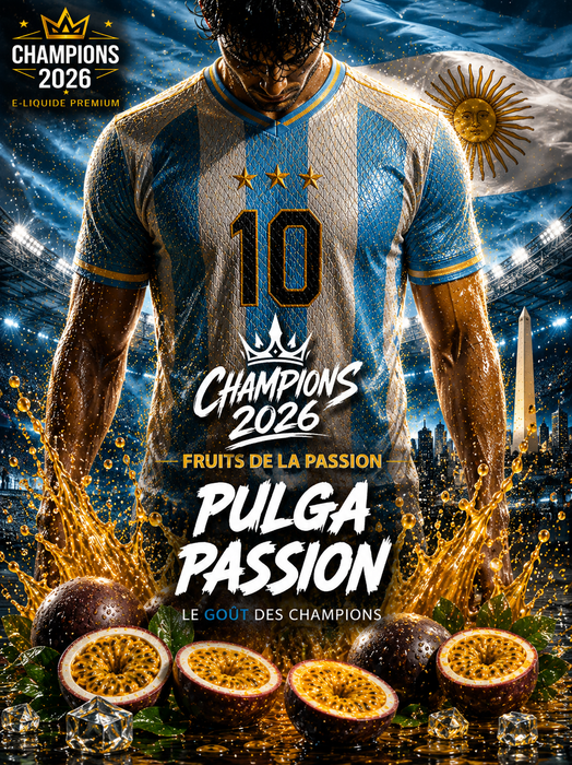 E-liquide 50 ml Pulga Passion - Champions2026