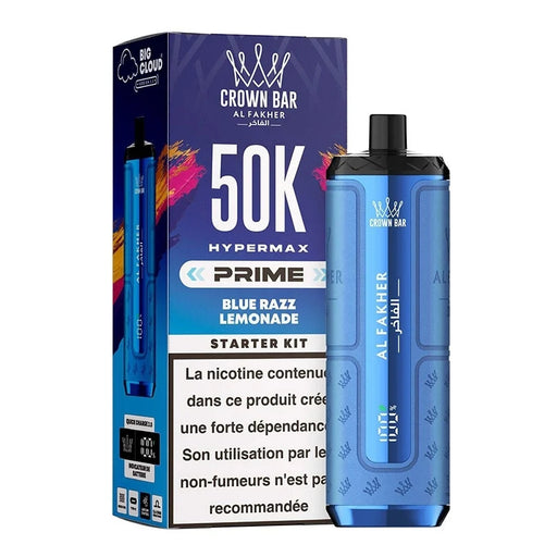 Al Fakher Crown Bar Hypermax Prime 50K — Blue Razz Lemonade