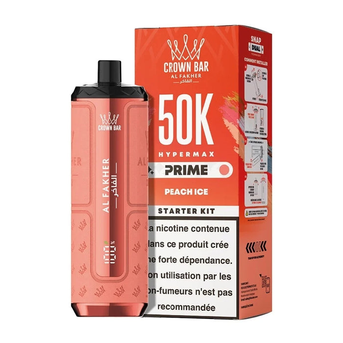 Al Fakher Crown Bar Hypermax Prime 50K — Peach Ice