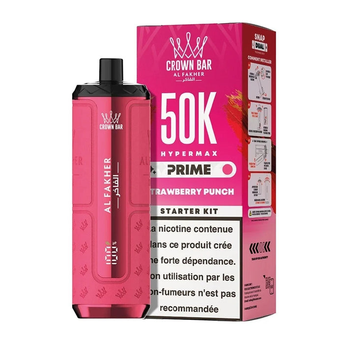 Al Fakher Crown Bar Hypermax Prime 50K — Strawberry Punch