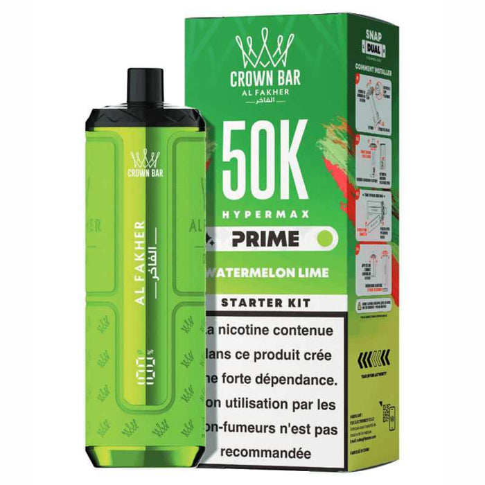Al Fakher Crown Bar Hypermax Prime 50K — Watermelon Lime