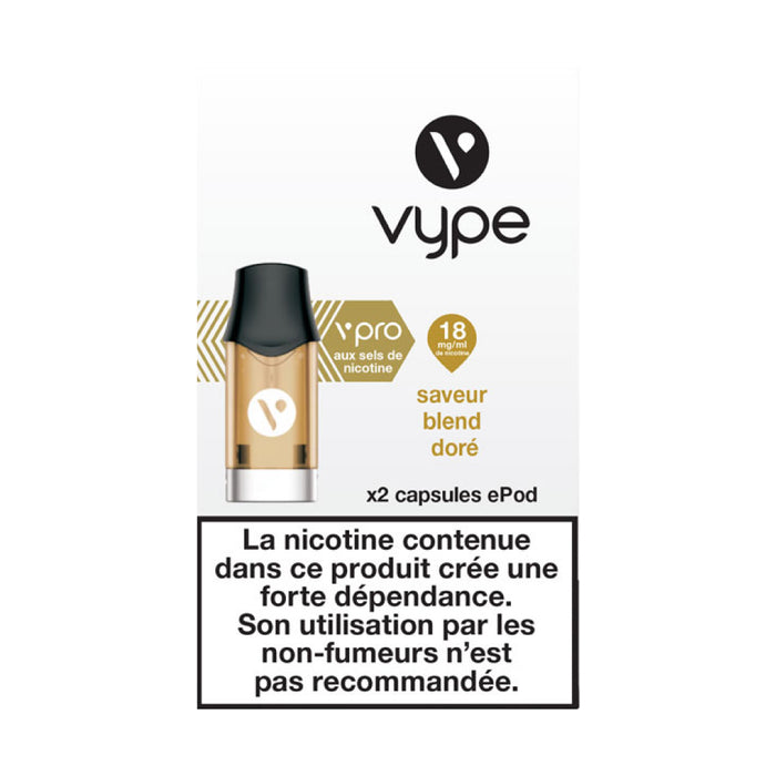 Cartouches ePod Blend Doré Vpro - 2ml Vype