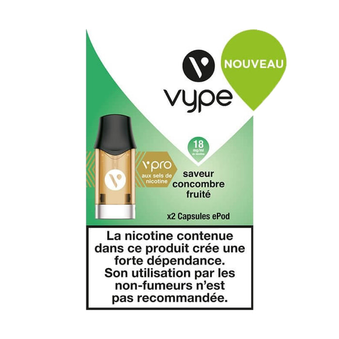 Capsules ePod saveur Concombre Fruité - Pod Vpro Vype